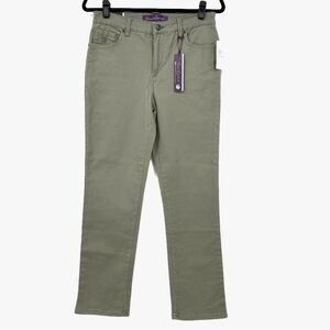 Gloria Vanderbilt Amanda Olive Green Jeans 6 Petite NWT